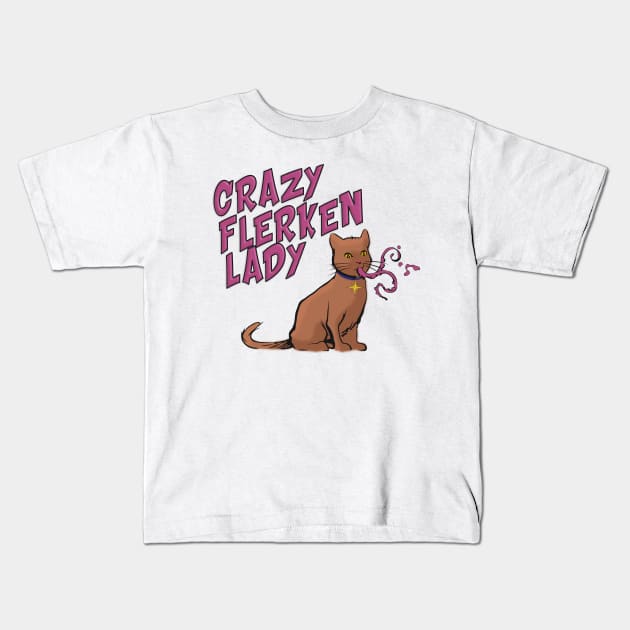 Crazy Flerken Lady Kids T-Shirt by BearAndOwl